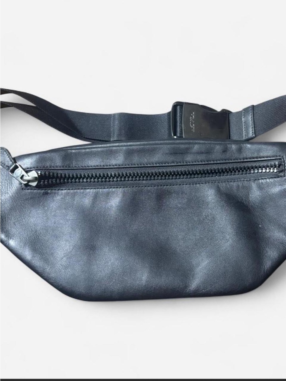 Coach Men’s Signature “Warren” Canvas Belt Bag in Black and Charcoal - Picture 7 of 8